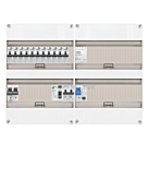 1F groepenkast 48M met 11 aardlekautomaat+Kook+PV20-2P+BT