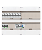 1F groepenkast 48M met 12 aardlekautomaat+kook+AF+PV20-2P