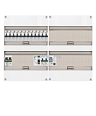 1F groepenkast 48M met 12 aardlekautomaat+kook+PV16-2P