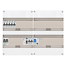 1F groepenkast 48M met 5 aardlekautomaat+kook+PV16-2P