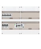 1F groepenkast 48M met 6 aardlekautomaat+kook+AF+PV16-2P