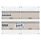 1F groepenkast 48M met 6 aardlekautomaat+kook+AF+PV20-2P