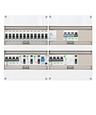 3F groepenkast 48M met 12 groepen+KR+AF+PV20-2P+BT