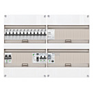 1F groepenkast 48M met 12 aardlekautomaat+Kook+PV16-2P+BT